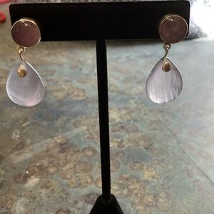 Lavender Amethyst Silver Teardrop Drop Earrings - Women Jewelry